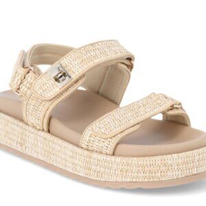 Madden NYC Women’s Flatform Sandals sz 9 with Adjustable Straps Raffia nib